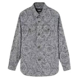 Camicia overshirt in gabardine jacquard - Versace