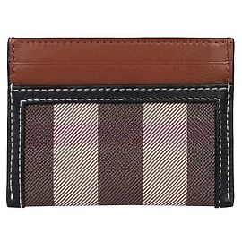 Burberry Checkered Two-Tone Leather Card Case
