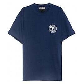 T-Shirt mit gesticktem Emblem - Versace