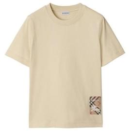 Check Label Baumwoll-T-Shirt mit kurzen Ärmeln - Burberry
