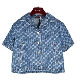 Gucci Denim-Jacquard-Top