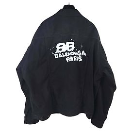 Balenciaga Handgezeichnete BB-Jeansjacke