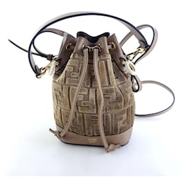 Fendi Borsa a secchiello Montrezzo in velluto FF, borsa tote, borsa a tracolla