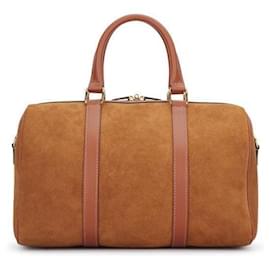 Sac Boston en cuir de veau suédé - Céline