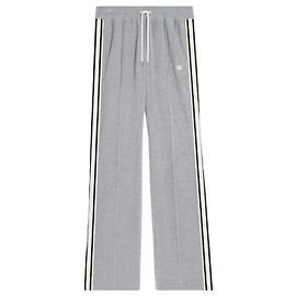 Céline Pantalones de chándal de algodón de terciopelo gris y negro