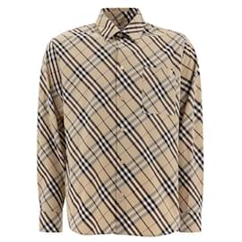 Burberry Camicia in cotone a quadri con vestibilità rilassata