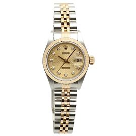 Rolex Damenarmbanduhr Datejust Combi Computerzifferblatt Original mit Zehn Diamanten