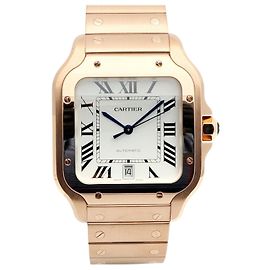 Cartier Relógio Santos Grande Ouro Rosa Relógio Masculino Caixa de Certificado