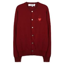 Roter Herz-Strass-Cardigan - Comme Des Garcons