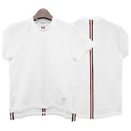 Thom Browne Klassisches Logo T-Shirt mit kurzen Ärmeln weiß