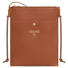 Céline Pochette in agnello liscio color tan