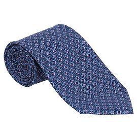 Salvatore Ferragamo Tie Gancini Tetris Print Silk Men’s Tie