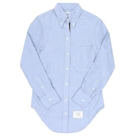 Camisa de Mujer en Popelín Grosgrain con Rayas Ocultas - Thom Browne