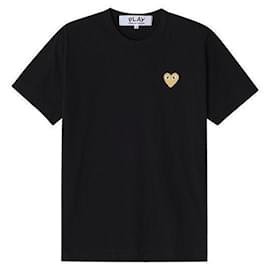 Kurzarm-T-Shirt mit goldenem Herz-Patch - Comme Des Garcons
