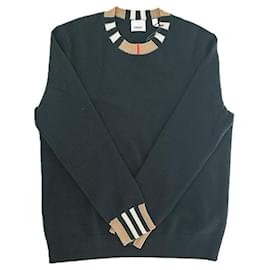 Langarm-Pullover aus Kaschmirwolle in Schwarz aus hochwertigem Material - Burberry