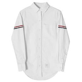 Oxford-Hemd für Damen mit gestreiftem Grosgrain-Armband - Thom Browne