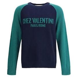 Jacquard-Muster Wollbaumwollpullover - Valentino