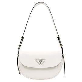 Prada Borsa a Spalla Arke Flap Bianca