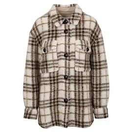 Abrigo de lana crudo a cuadros - Isabel Marant