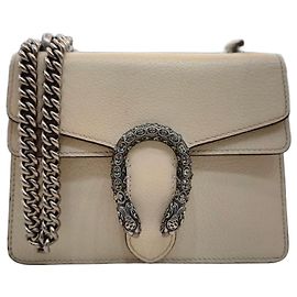 Gucci Mini borsa a spalla in pelle avorio Dionysus con cristalli