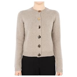Cardigan in Lana per Donne Beige - Tory Burch