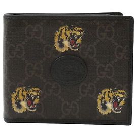 Gucci Carteira bi-fold GG Supreme Tiger