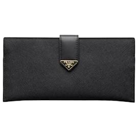 Prada Cartera larga de cuero Saffiano