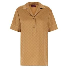 Camisa de satén de manga corta - Gucci