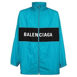 Logo Print High Neck Jacket - Balenciaga