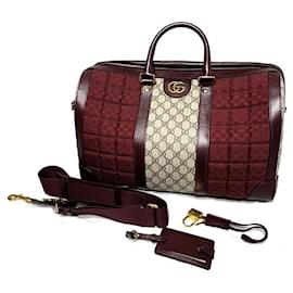 Gucci Borsa Boston GG in tela bordeaux