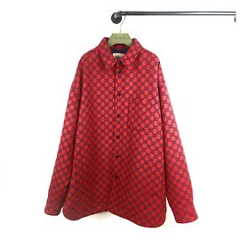 Gucci Gepolsterte Overshirt aus Wollflanell GG