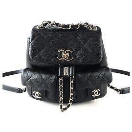 Chanel Zaino Duma in caviale con due tasche