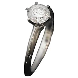 Tiffany & Co Größe des Eherings aus Platin mit Diamant