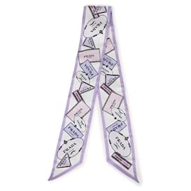 Foulard sottile in seta stampata in twill - Prada