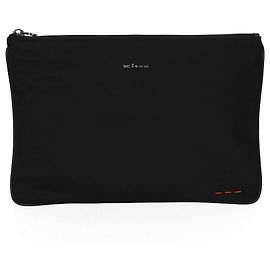 Kiton Clutch in nylon nero con logo in metallo