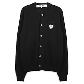 Weißer Herzstrick-Cardigan - Comme Des Garcons