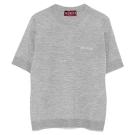 Top de cachemira y seda intarsia - Gucci