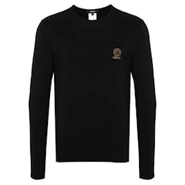 Langarmshirt mit Rundhalsausschnitt und Logo - Versace