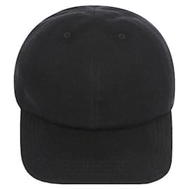 Cappellino da baseball nero in cotone con logo laterale nero - Kiton