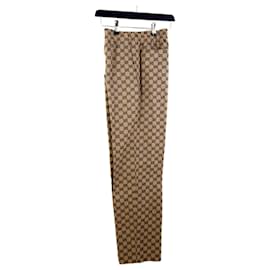Gucci Pantalones de chándal de lona entrelazados GG