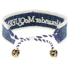 Bracciale in tessuto con logo teschio - Alexander Mcqueen