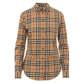 Burberry Camicia in cotone stretch a quadri vintage con colletto button-down