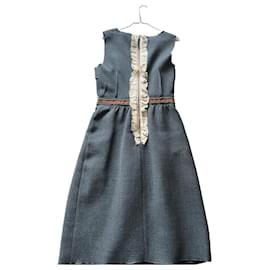 Dolce & Gabbana Kleid aus Wolle und Seide Grau