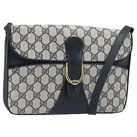 GUCCI GG Supreme Clutch Bag PVC Blu Navy Oro 904 02 025 Auth ep13862