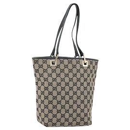 Borsa Tote GG in Tela Gucci Beige Oro 002 1099 Auth ARZ434