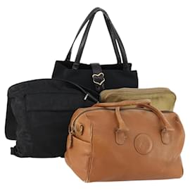 GIVENCHY Saint Laurent Bag Leather Canvas 4 Set Beige Black Brown Auth 168821 - Givenchy