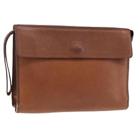 Borsa a mano in pelle marrone Burberrys Auth ep13828