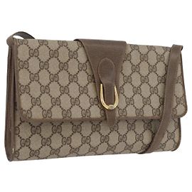 Gucci Borsa a Spalla GG Supreme PVC Beige Oro Auth ka3113
