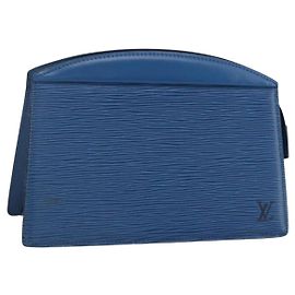 LOUIS VUITTON Epi Trousse Crete Pouch Azul M48405 LV Auth ka3162