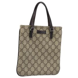 GUCCI GG Supreme Hand Bag PVC Beige 114600 Auth ep13815